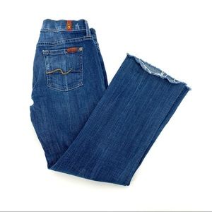 7 for all mankind crop bootcut raw hem jeans